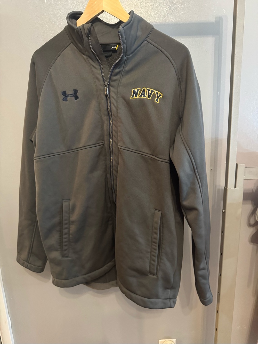 Under Armour Gray & Navy 'NAVY' Full-Zip Performance Jacket